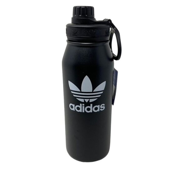 Adidas STEEL METAL BOTTLE 1L Trefoil Black White Tumbler - Picture 1 of 7